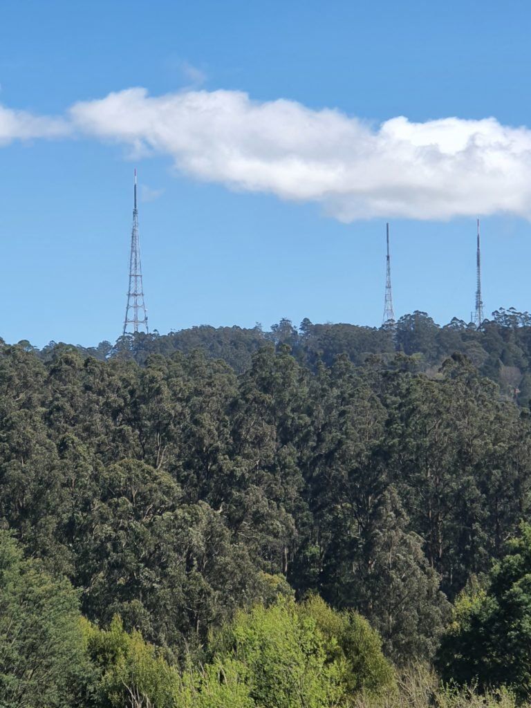 The view to the 3 TV towers in Mount Dandenong