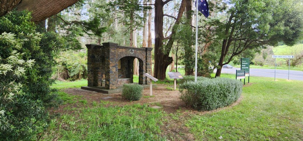 War Memorial and bus shelter Ferny Creek